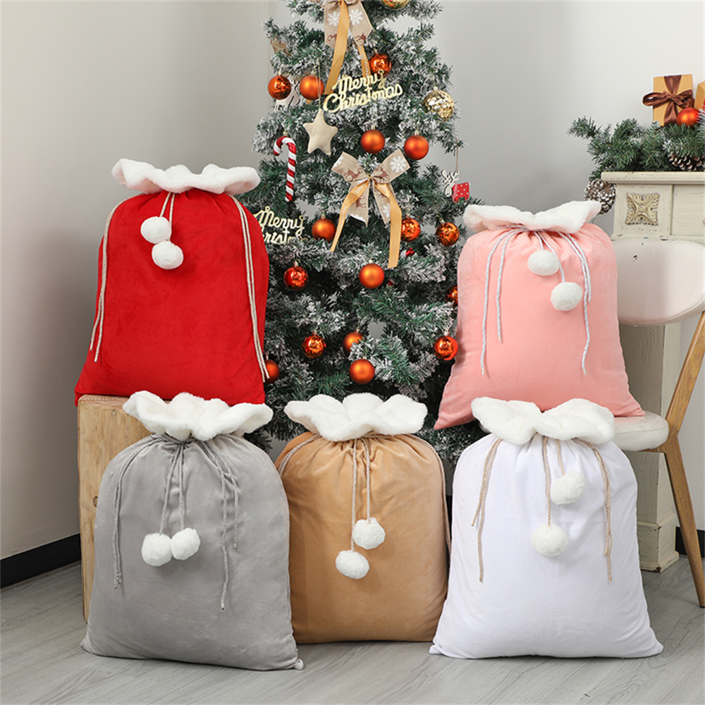 Luxury Xmas Bags - 맞춤 이름이 새겨진 봉제 크리스마스 산타