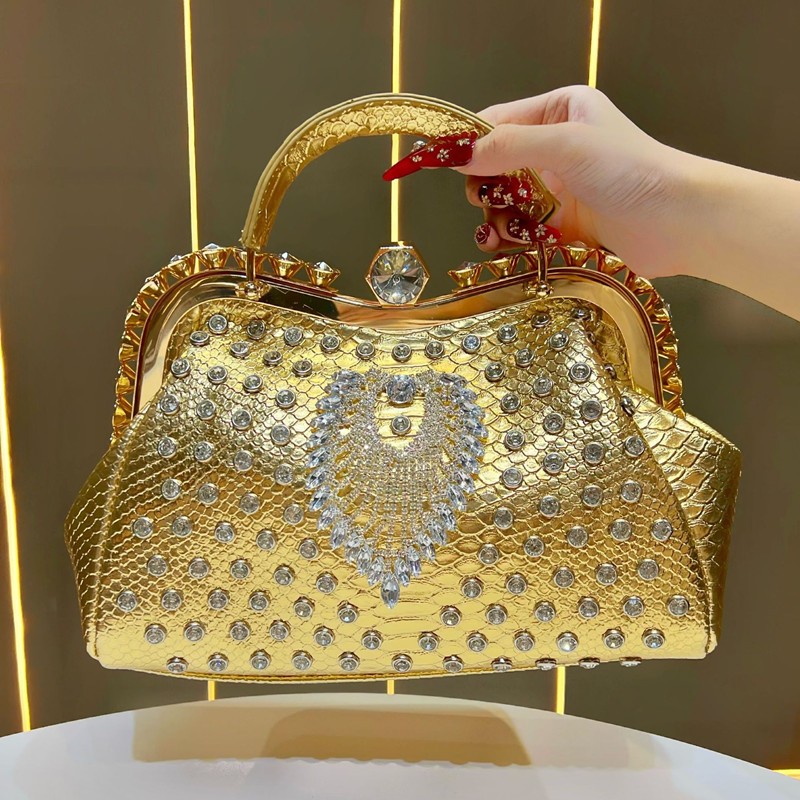 Luxury Bags Lv - 2025 고급 대형 라인스톤 탑핸들 핸드백