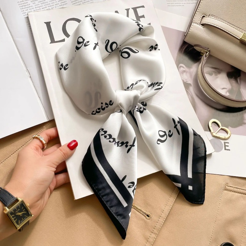 Discount Luxury Bags - 여성 고급 실크 새틴 스퀘어 스카프