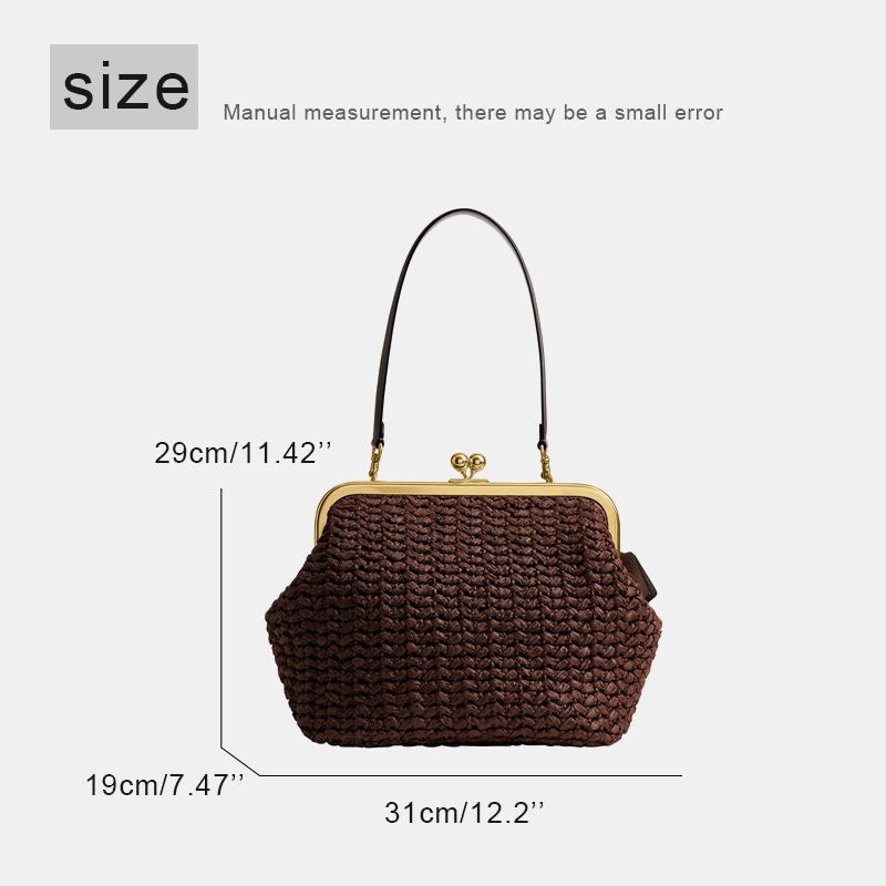 손으로 짠 키스락 프레임 숄더 라피아 클립 스트로 비치 - Luxury Bags Made 리뷰 및 가격