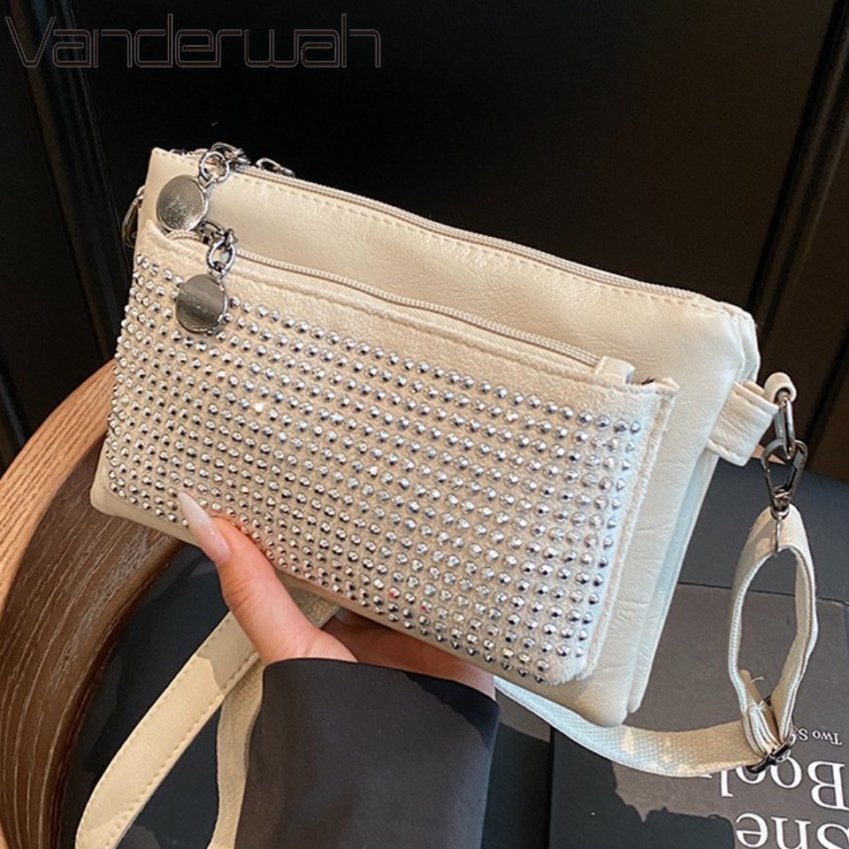 맞춤형 A급 라인스톤 반짝이는 3중 가방 여성용 소프트 - Luxury Bags Level 리뷰 및 가격