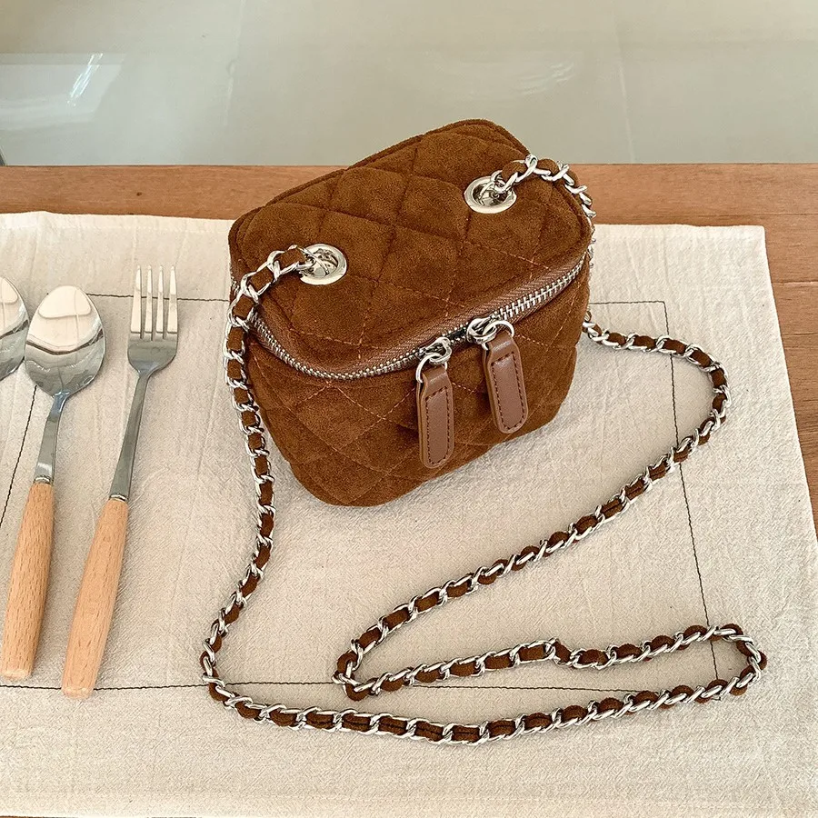 여성용 미니 스웨이드 숄더백, 럭셔리 핸드백, 체인 슬 - Luxury Bags Sling 리뷰 및 가격