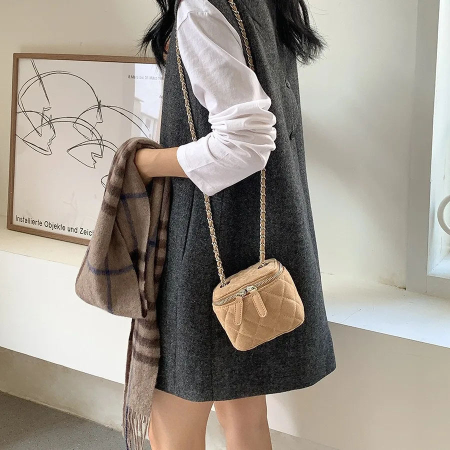 여성용 미니 스웨이드 숄더백, 럭셔리 핸드백, 체인 슬 - Luxury Bags Sling 리뷰 및 가격