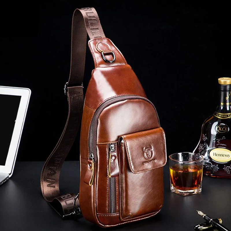 남성용 브랜드 프리미엄 100% 정품 가죽 가슴 가방  - Luxury Bags Sling 리뷰 및 가격