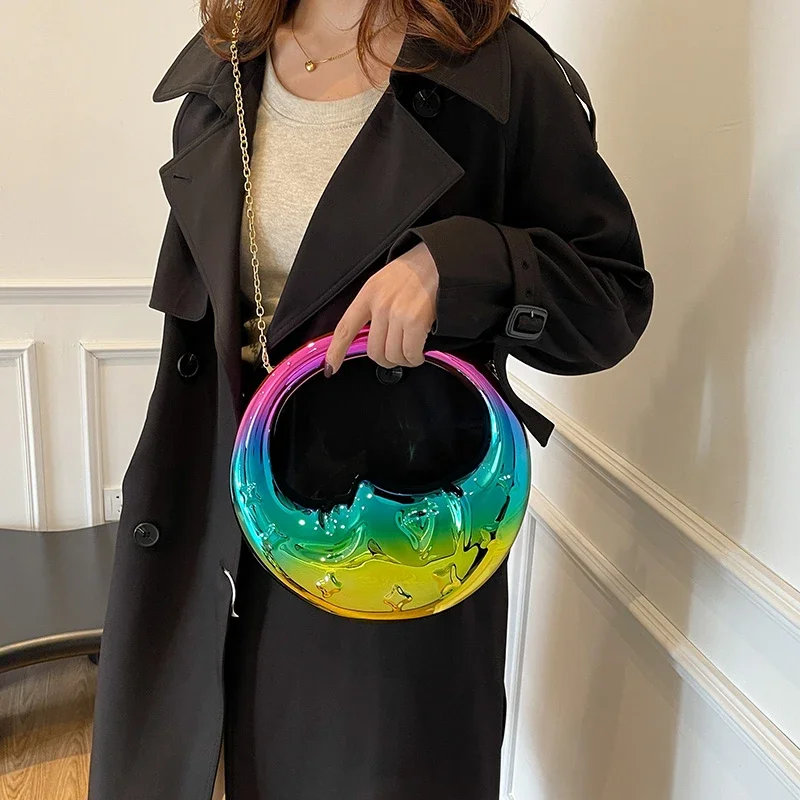 여름 고급 PVC 메탈릭 광택 하프문 연회용 크로스백  - Luxury Bags Sell 리뷰 및 가격