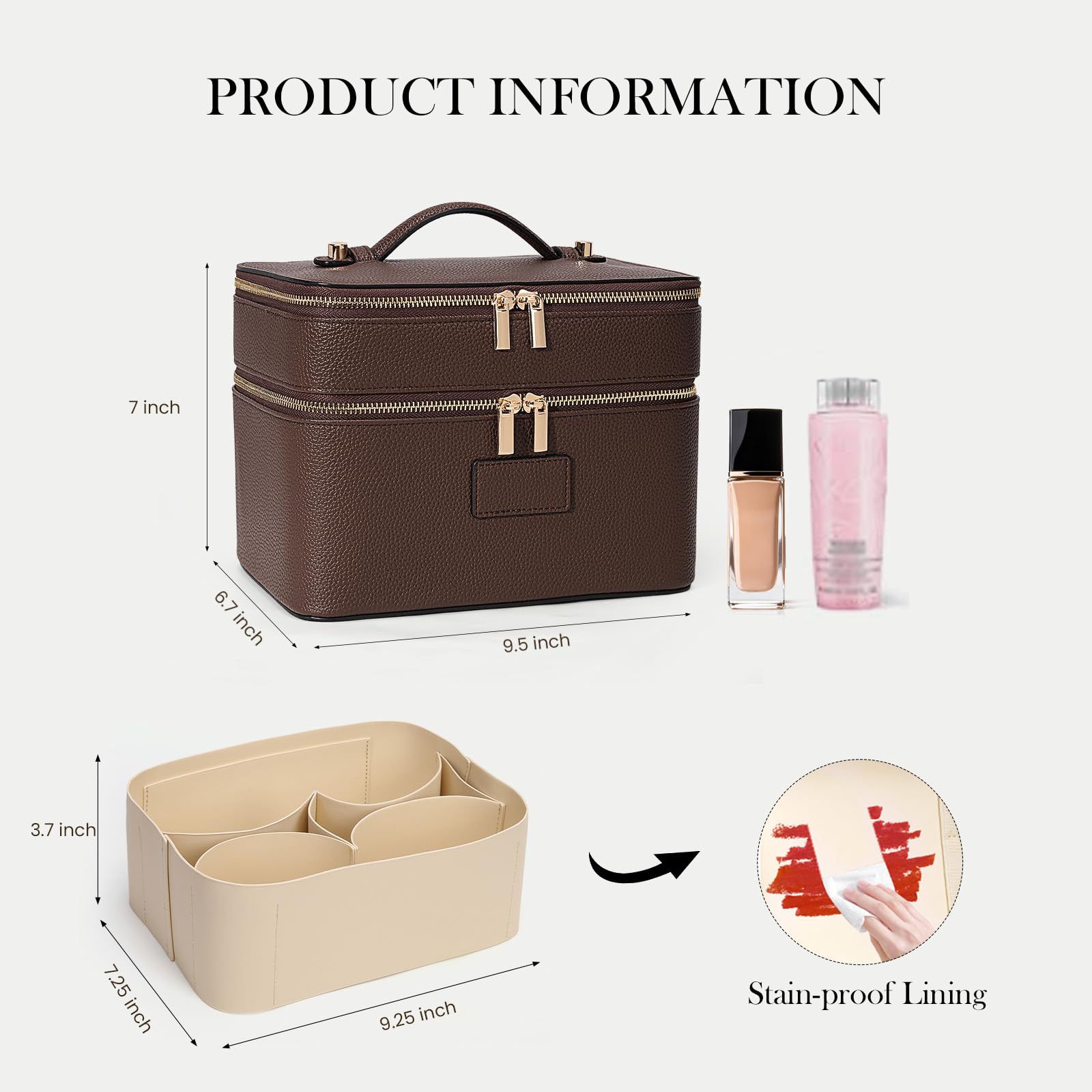 대용량 이중 레이어 고급 화장품 가방, 여행용 탑 핸들 - Luxury Bags Quality 리뷰 및 가격