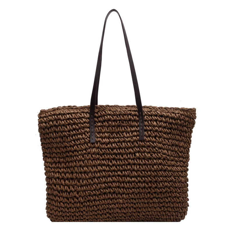 밀짚 짠 토트 백 캐주얼 대형 럭셔리 디자인 용량 핸드 - Luxury Bags Made 리뷰 및 가격