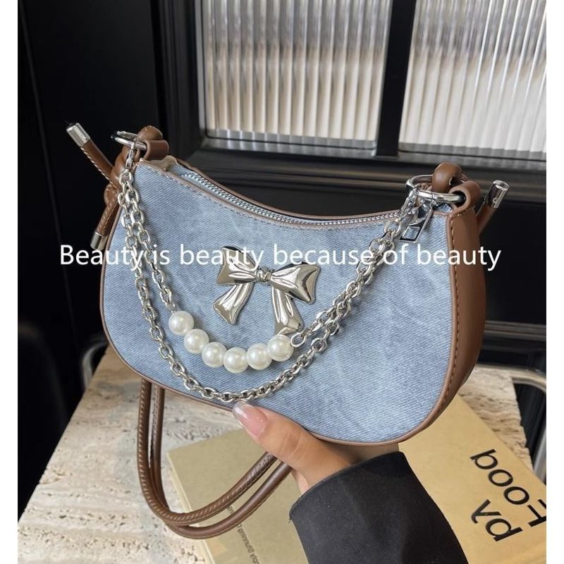 고품질 인기 도매 니치 디자인 진주 리본 가벼운 숄더백 - Luxury Bags Sell 리뷰 및 가격