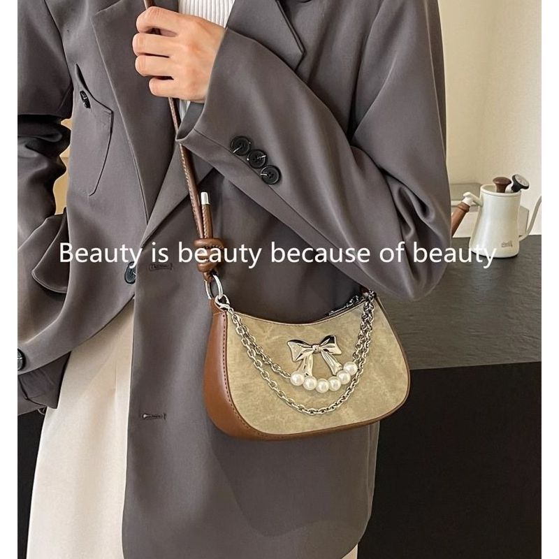 고품질 인기 도매 니치 디자인 진주 리본 가벼운 숄더백 - Luxury Bags Sell 리뷰 및 가격