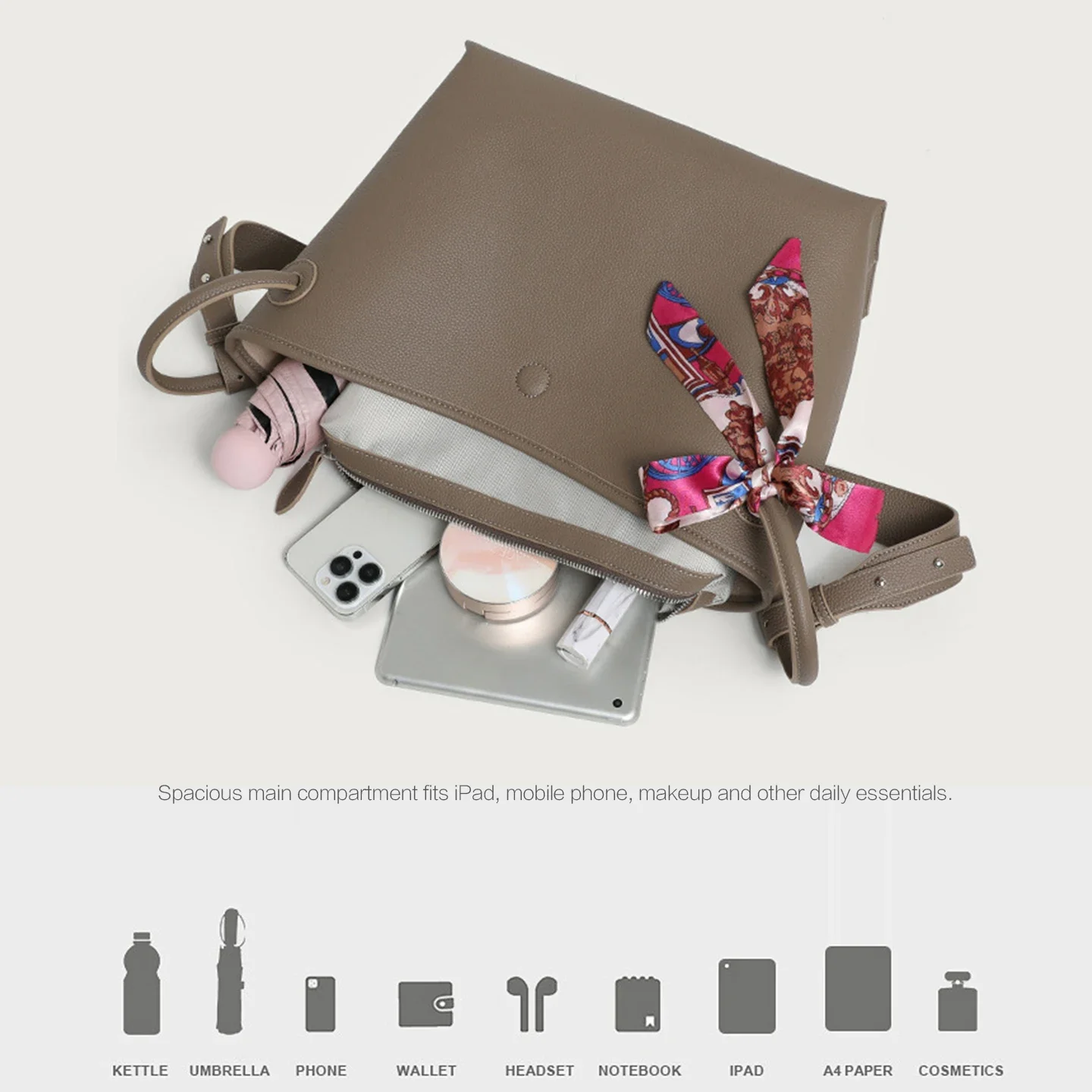 라이트 럭셔리 고급 여성용 토트백 PU 가죽 솔리드 컬 - Luxury Bags In China 리뷰 및 가격