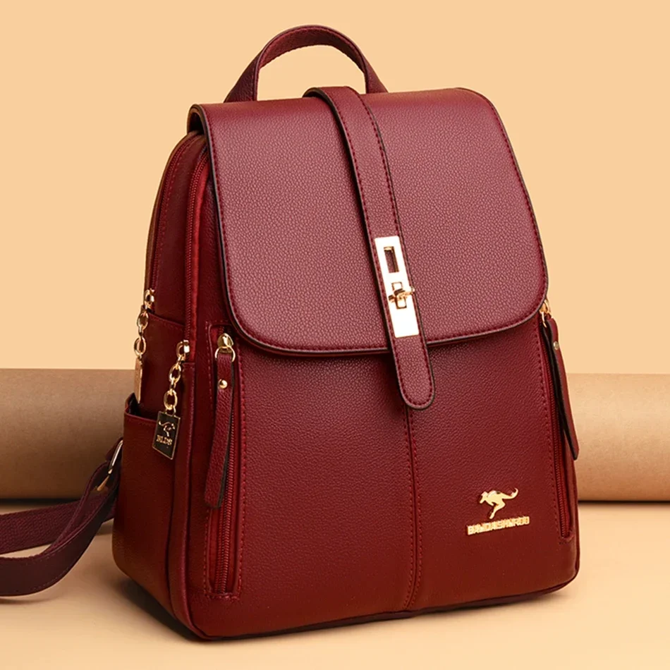 여성 가죽 대용량 배낭 여자를위한 고품질 빈티지 학교  - Luxury High Quality Bags 리뷰 및 가격