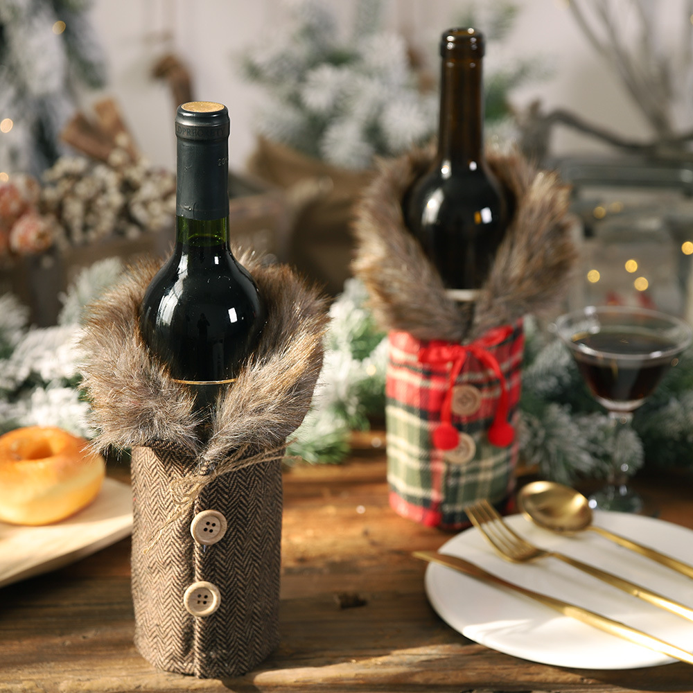 럭셔리 크리스마스 와인 병 커버 스트라이프 체크무늬 와 - Luxury Xmas Bags 리뷰 및 가격