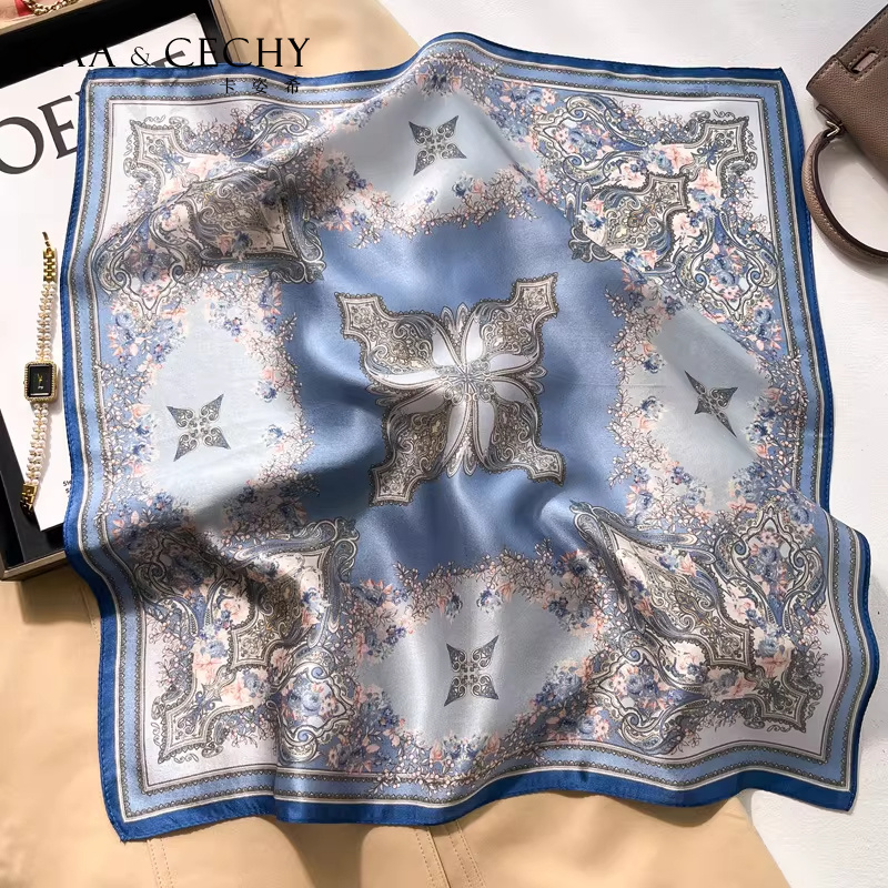바로크 꽃무늬 100% 멀베리 실크 스퀘어 스카프 50 - Discount Luxury Bags 리뷰 및 가격