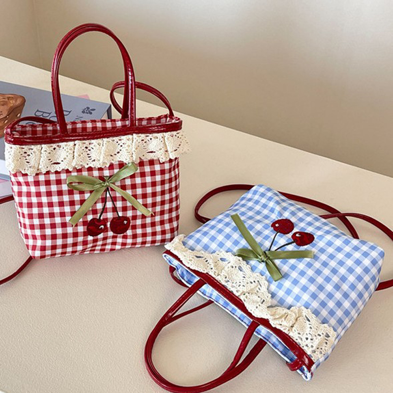 여성용 새 핸드백 한국 체크 무늬 폴카 도트 리본 귀여 - Luxury High Quality Bags 리뷰 및 가격