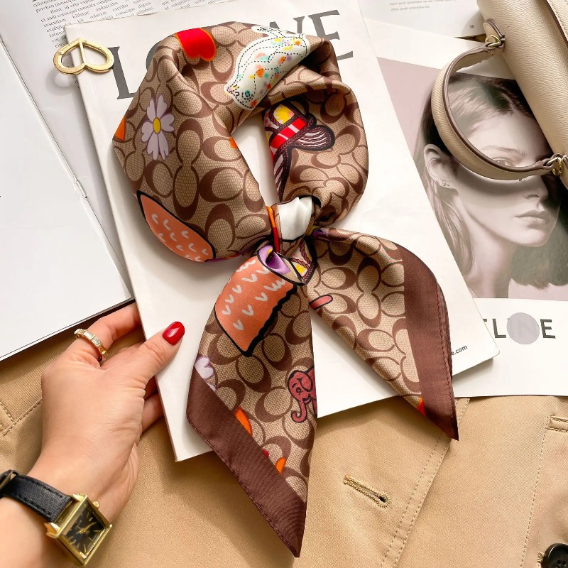 여성 고급 실크 새틴 스퀘어 스카프 우아한 꽃무늬 프린 - Discount Luxury Bags 리뷰 및 가격
